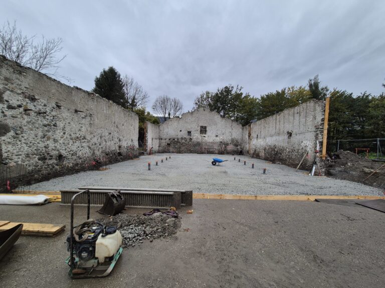 Dallage de 350 m² coulé dans la grange