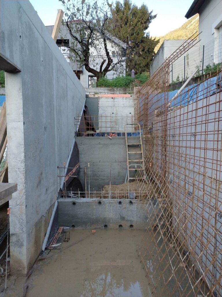 Ferraillage des murs du garage et de l'escalier
