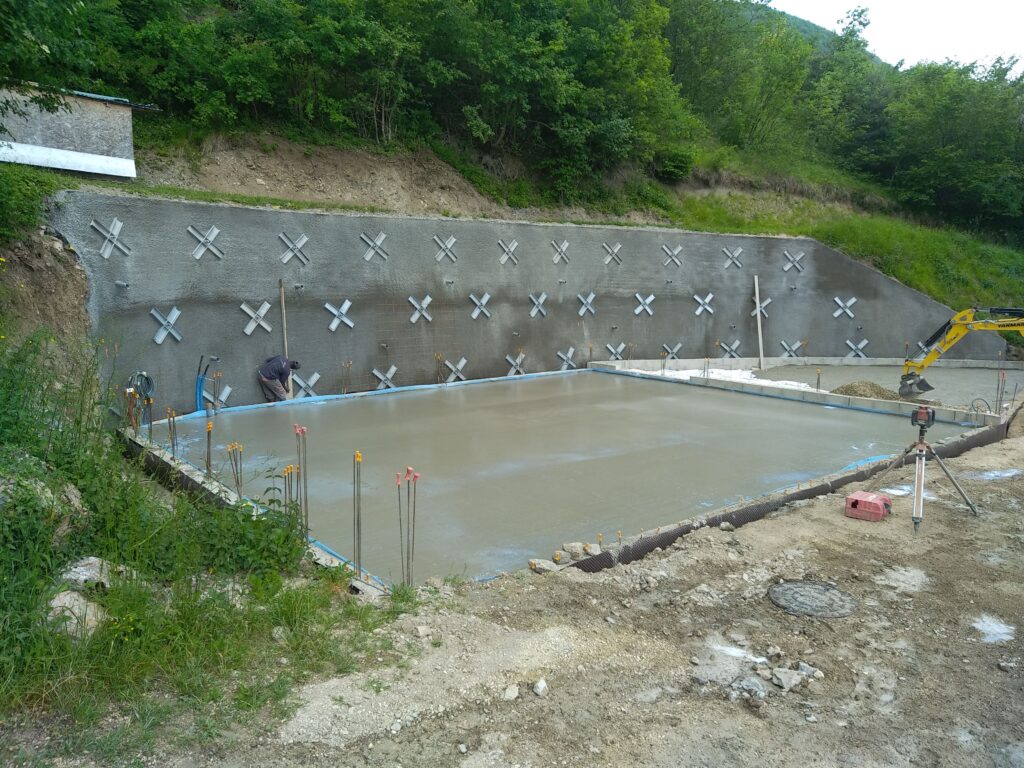 Dallage en béton armé coulé