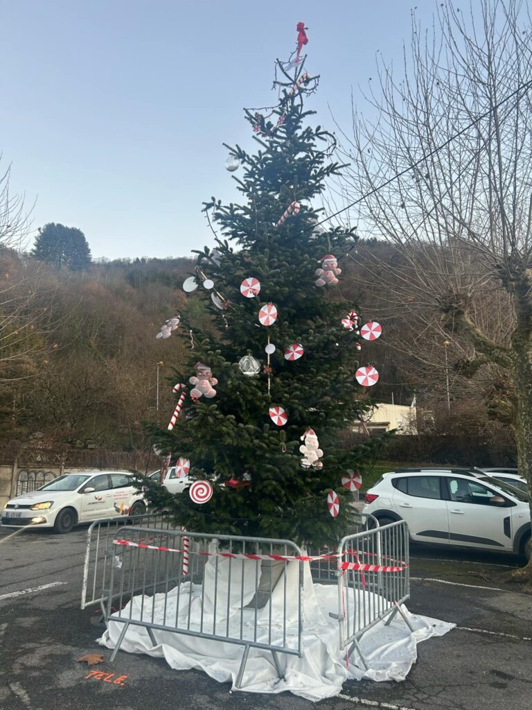 Sapin de Noël décoré à Froges